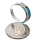 Southwest Sterling Silver Multicolor Ring Size 8-3/4 EX41716